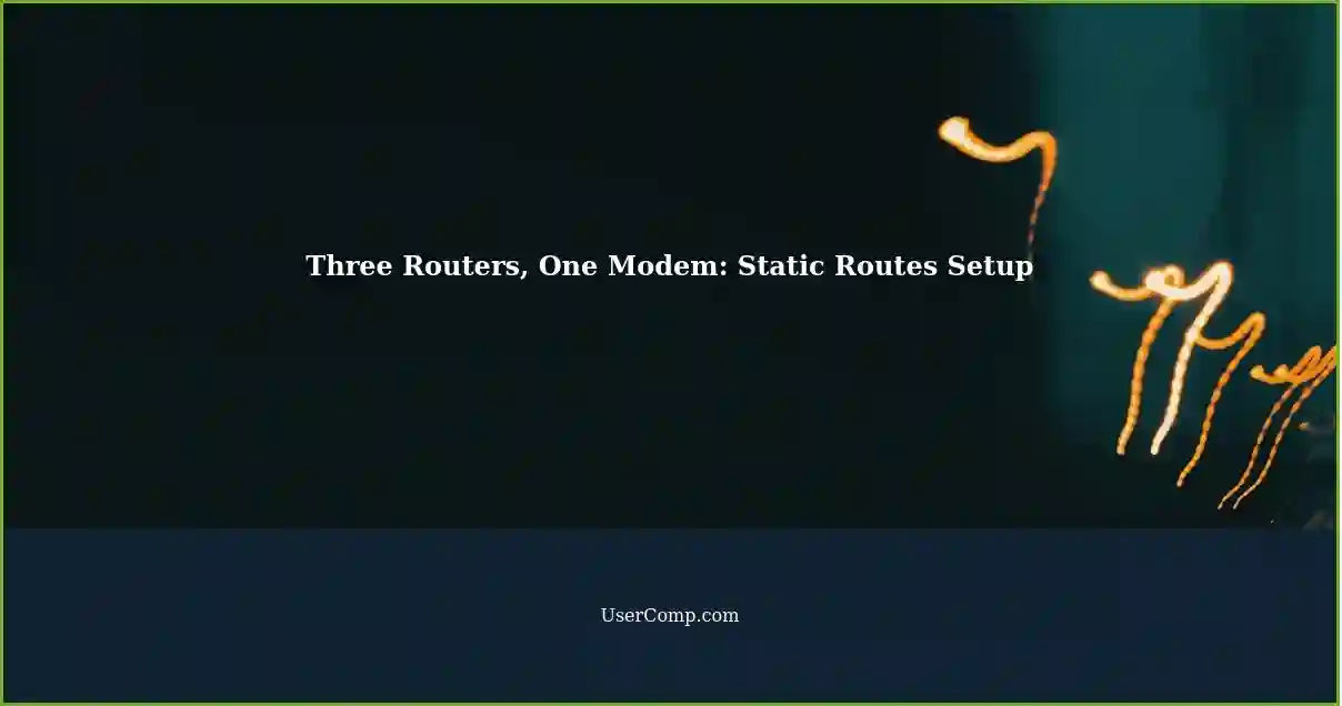 Configuring Static Routes for Three Routers Connected to One Modem
