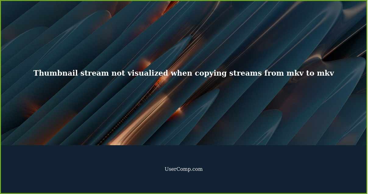 Thumbnail stream not visualized when copying streams from mkv to mkv