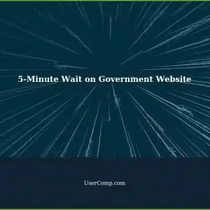Government Website Shows Minimal Info with Green Progress Bar 'Waiting Time Lasting 5 Minutes. Copying Files?'