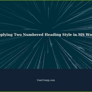 How to Apply Two Numbered Heading Style in the Same Line in MS Word