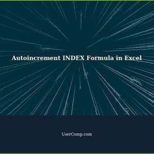 How to Autoincrement the INDEX Formula in Excel