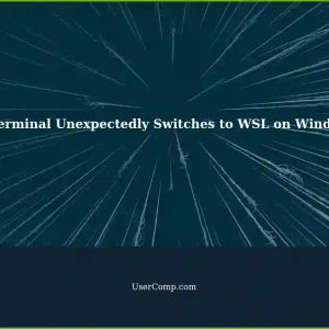 Troubleshooting: Bash Terminal Switches to WSL Mode Unexpectedly on Windows 10
