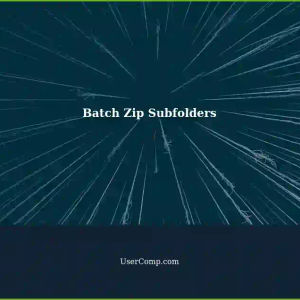 Batch Zipping Multiple Subfolders: Separate Folders Solution