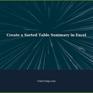 How to Create a Sorted Table Summary of the Count of a Categorical Column in Excel