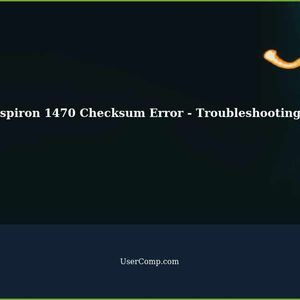 Checksum Error with Dell Inspiron 1470 - Troubleshooting Guide