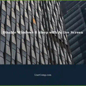Disable Windows 8 Sleep Without Turning Off the Screen