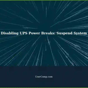 Disabling UPS Power Breaks: System Suspends Without UPS Enabled