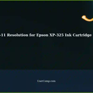Resolving Error E-11 during Ink Cartridge Change in Epson XP-325