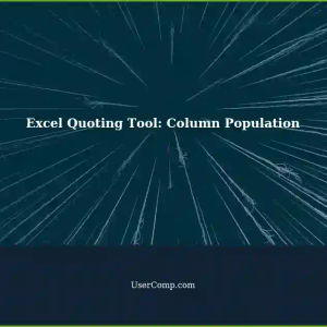 Building a Quoting Tool in Excel: Column Population