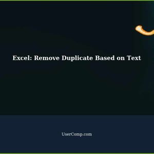 Excel: Remove duplicate on one column based on text in another column