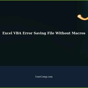 Excel VBA: Error Saving File Without Macros