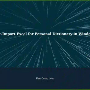 Automatically Export Excel to PDF and Import CSV for Personal Dictionary in Windows 11