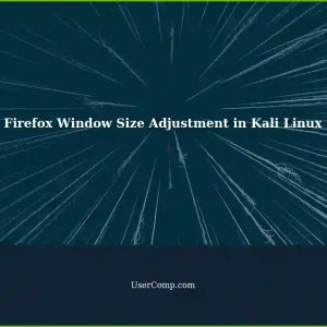 Unable to Adjust Firefox Window Size in Kali Linux