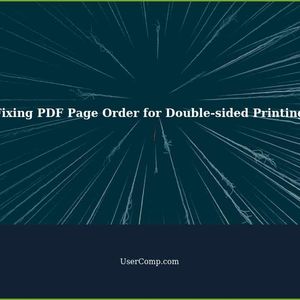 How to fix the page order when printing a PDF on both sides