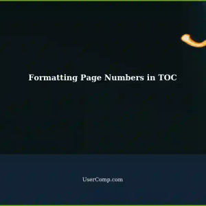 Formatting Page Numbers in TOC for Multi-Level List Headings in Tech Support