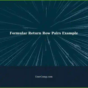 Retrieving Formular Return Row Pairs: A Data-Based Example