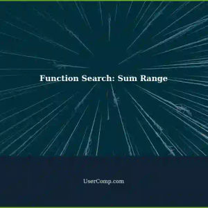 Function Search: Sum Certain Range in Respective Columns