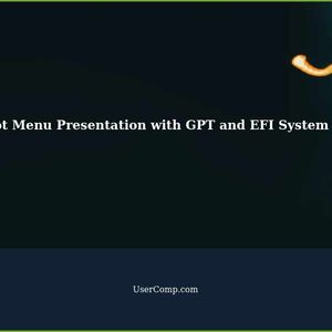 How is the grub boot menu presented if the gpt looks for efi system partition