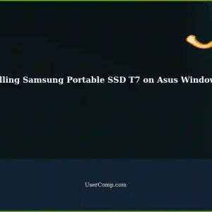 Installing Samsung Portable SSD T7 on Asus Computer with Windows 10