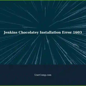 Jenkins Installation Fails with Error 1603 using Chocolatey on Windows