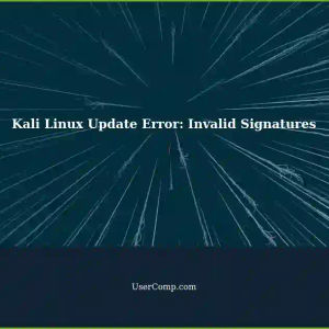 Sudoapt Update Error: Invalids Signatures in Kali Linux