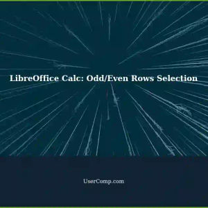 Selecting Odd or Even Rows in LibreOffice Calc: A Step-by-Step Guide