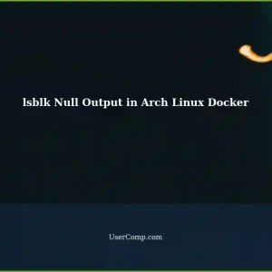 Understanding 'null' Output in lsblk Command within an Arch Linux Docker Container