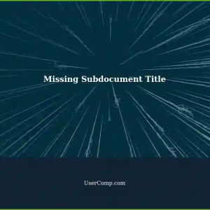 Master Document: Subdocument Title Missing
