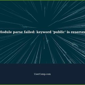 Module parse failed: keyword 'public' is reserved