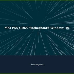 Troubleshooting MSI P55-GD65 Motherboard on Windows 10