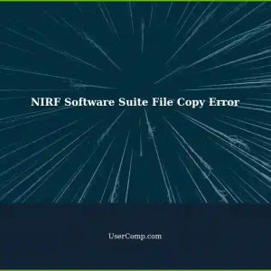 Error Opening NIRF Software Suite: Troubleshooting File Copy Issues