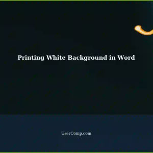Printing White Background in Word Document on MacBook