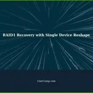 Recovering RAID1arrays with Single Device Reshape