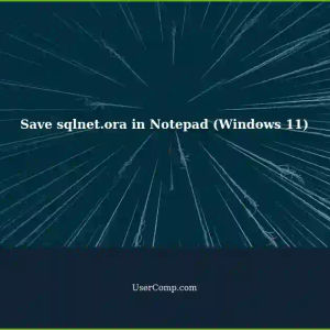 Unable to Save sqlnet.ora file in Notepad on Windows 11
