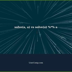 Difference between solve(a, a) and solve(a) %*% a in Tech Support