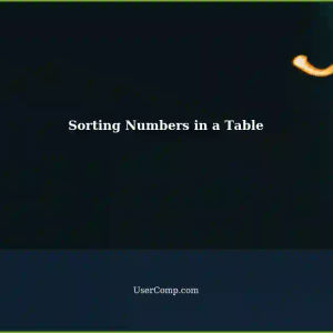 Organizing Numbers in Ascending Order in a Table