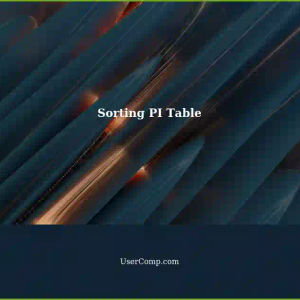 Sorting PI Table: Date, Estimated Size, Duration