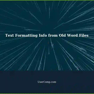 Extracting Text Formatting Information from Old Word Files: Floppy Disks and Apple Computers
