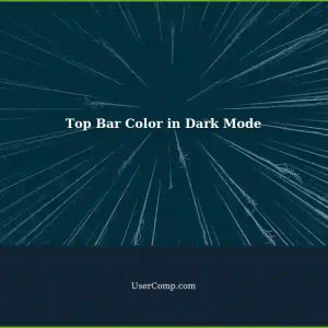 Change Top Bar Color in Dark Mode