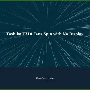 Toshiba Satellite T310: Laptop Fans Spin Immediately with No Display