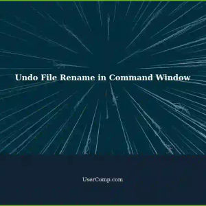 Undo: Ctrl+z vs. Cmd+Z for File Renaming in Command Window