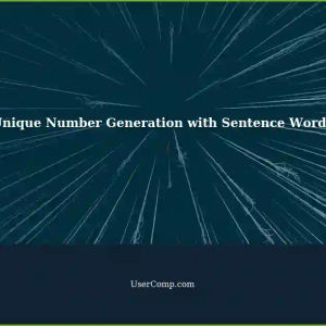 Generate Unique Number Using Given Sentence's Words: SETBRACKET