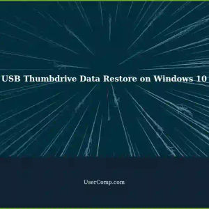Restoring Data from a USB Thumbdrive on Windows 10 using Disk Management