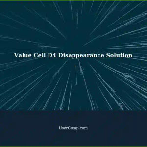 Value Cell D4 Disappears: Mark Column BD4 as True - Tech Support