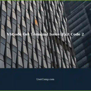 Troubleshooting Get Terminal in VSCode: Exit Code: 2 prevents typing