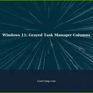 Windows 11: Multiple Task Manager Columns Grayed Out
