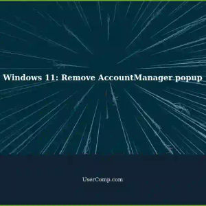 Windows 11: Remove 'AccountManager' popup from Start menu