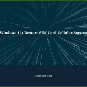 Restarting SIM Card-based Cellular Internet Service on Windows 11