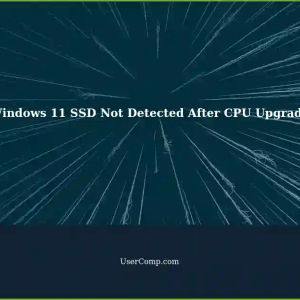 Windows 11: Computer Froze, SSD Not Detected in BIOS After CPU Upgrade