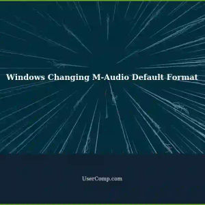 Windows Constantly Changing Default Audio Device Format for M-Audio M-Track Duo